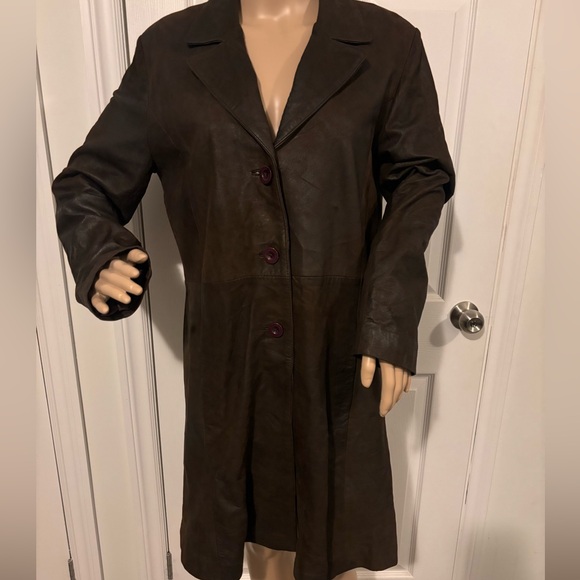VINTAGE NOMAR LEATHER COLLECTION VOGUE KNEE LENGTH  M BUTTER SOFT only jacket - Picture 3 of 10